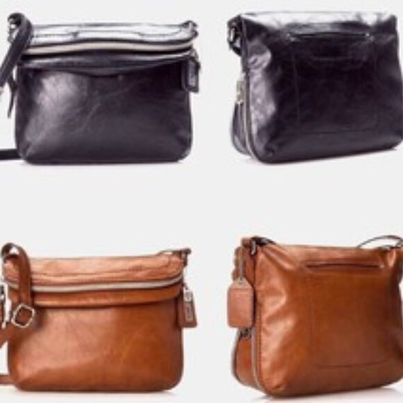 Relic by Fossil Handbags - Relic Fossil Cross Body Expandable Messenger Bags Choose Cognac (Brown) or Black